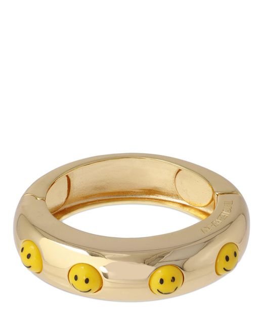 Timeless Pearly Metallic Smiley Cuff Bracelet