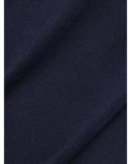 Brunello Cucinelli Kurzärmliges Polohemd Aus Baumwolle in Blue für Herren