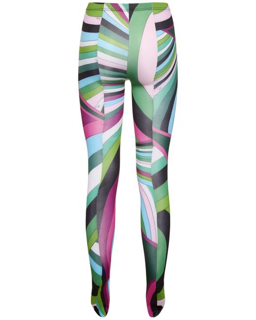 Emilio Pucci Multicolor Printed Jersey leggings W/ Feet