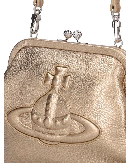 Vivienne Westwood Natural Vivienne Injected Orb Leather Clutch