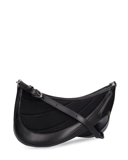 Mugler Black Medium Spiral Curve Leather Shoulder Bag