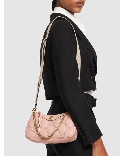 Gucci Pink gg Matelassé Leather Shoulder Bag