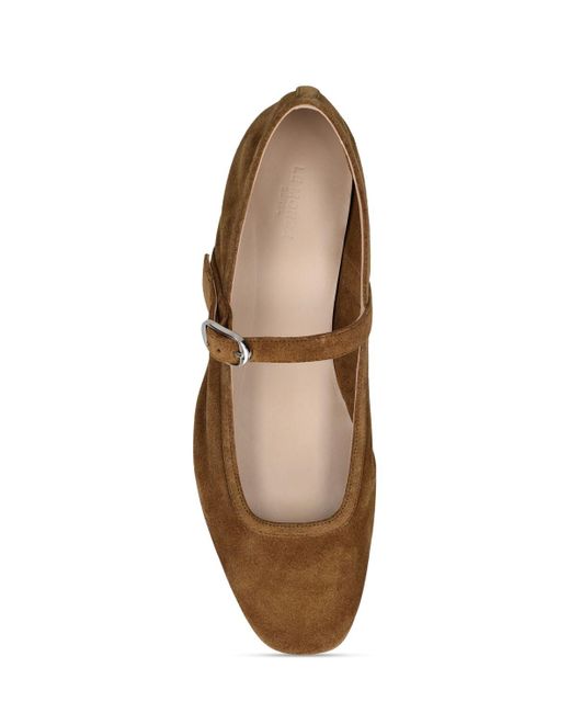 Le Monde Beryl Brown 10mm Suede Mary Jane Ballet Flats