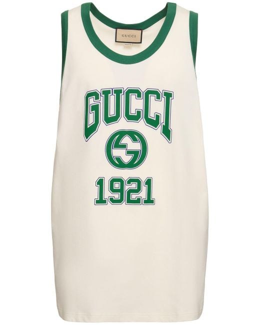 メンズ Gucci Iconic コットンジャージータンクトップ White