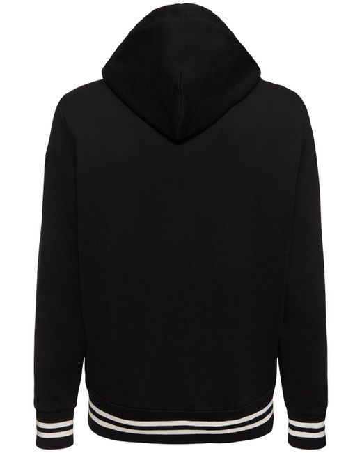 Cotton fleece zip-up sweatshirt Moncler de hombre de color Black
