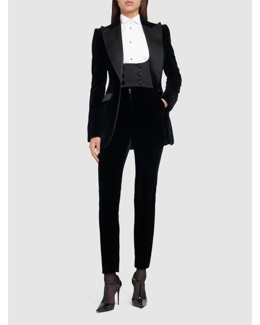 Dolce & Gabbana Black Velvet Tuxedo Jacket