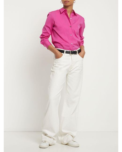Theory Pink Hemd Aus Stretch-baumwolle