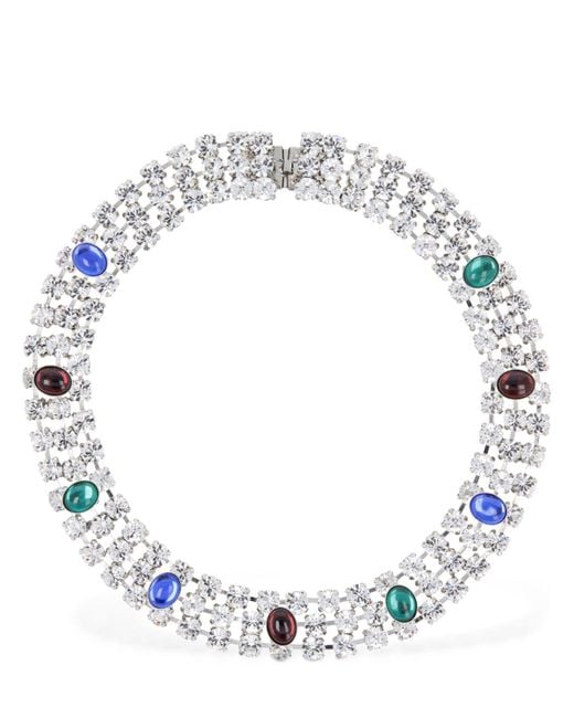 Alessandra Rich Blue Crystal Necklace