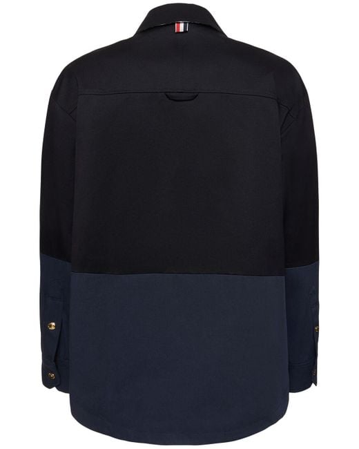 Thom Browne Oversized Jacke Aus Baumwolle in Blue für Herren