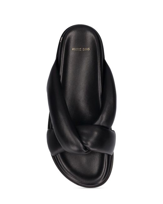 Anine Bing Black 10mm Hohe Sandalen Aus Leder "kiva"