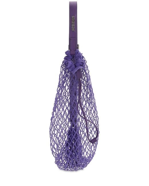 Jacquemus Purple Le Sac Filet Net & Leather Shoulder Bag