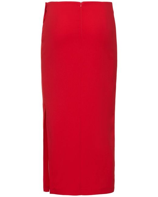 ANDREADAMO Red Technical Split Midi Skirt