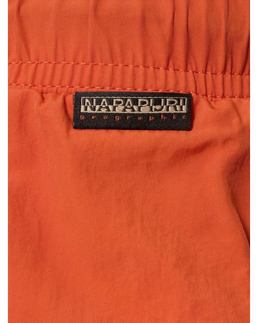 Short de bain en matière technique v-haldane Napapijri pour homme en coloris Orange