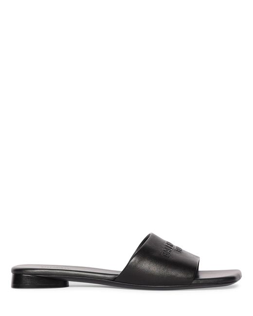 Balenciaga Black 10mm Dutyfree Shiny Leather Sandals