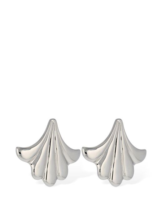 Rabanne White Flower Stud Clip-On Earrings