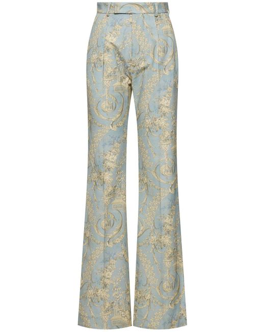 Vivienne Westwood Green Ray Cotton Jacquard Flared Pants