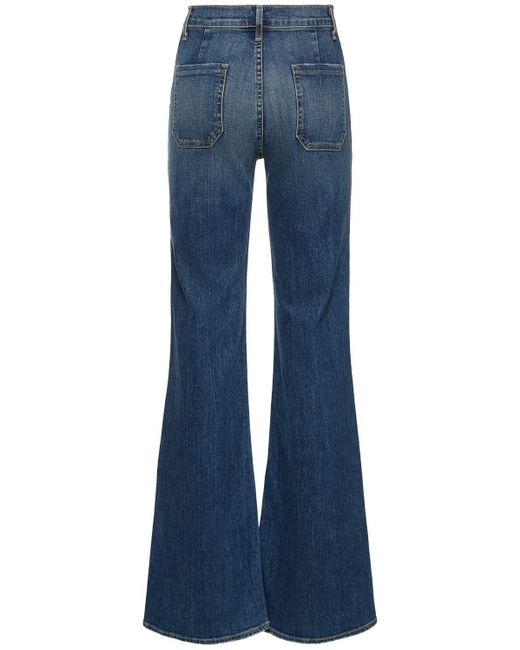 Nili Lotan Blue Florence Cotton Flare High Rise Jeans