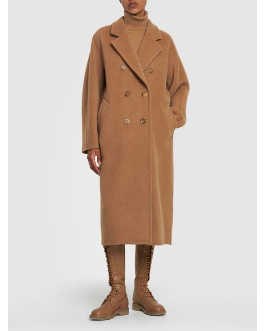 Lvr exclusive - manteau mi-long en chameau drapé Max Mara en coloris Natural
