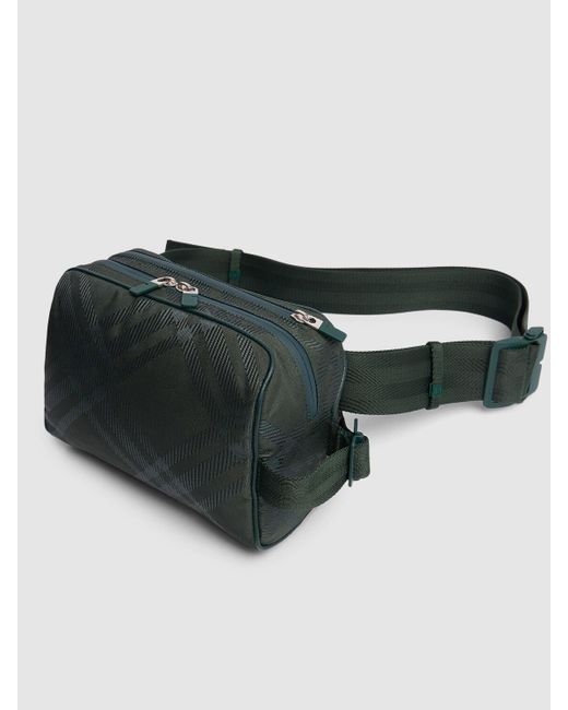 Burberry Gray Check Print Jacquard Belt Bag for men
