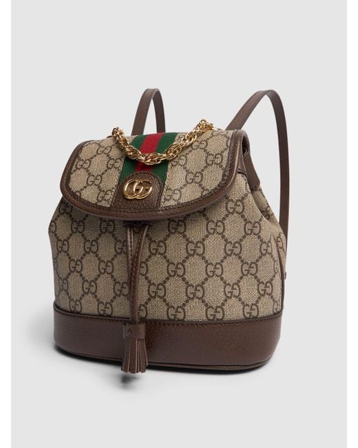 Gucci Brown Mini Ophidia Canvas Backpack