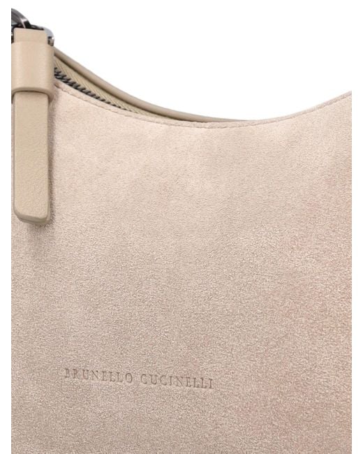 Petit sac porté épaule en cuir souple Brunello Cucinelli en coloris Multicolor