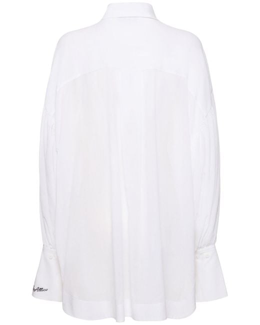 The Attico White Mousseline Oversized Shirt