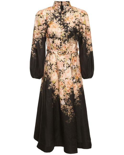 Zimmermann Illustration リネンドレス Black