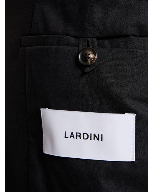 Lardini Black Wool Zipped Overshirt for men