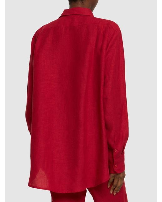 Lido Red Leinenhemd Mit Seitenschlitz