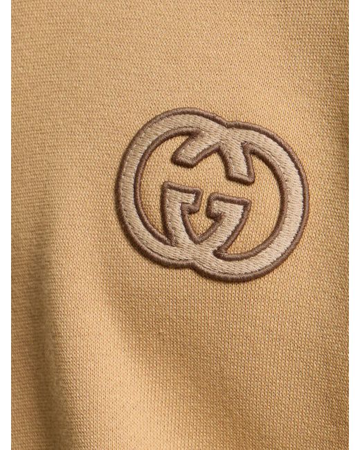 Gucci Hoodie Interlocking G aus Baumwoll-Jersey in Natural für Herren