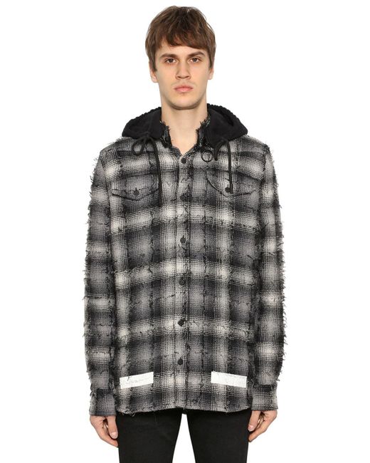Off white shop plaid hoodie