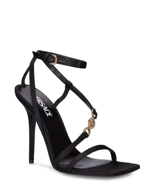 Versace Black 110mm Satin High Heel Sandals