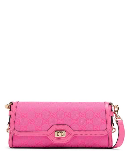 Gucci Pink Small Luce Canvas Shoulder Bag