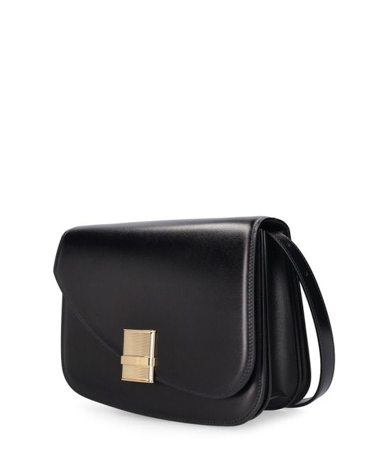 Ferragamo Black Medium Fiamma Leather Shoulder Bag