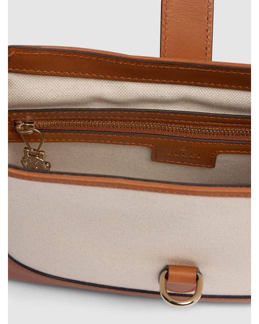 Petit sac porté épaule en toile jackie Gucci en coloris Brown