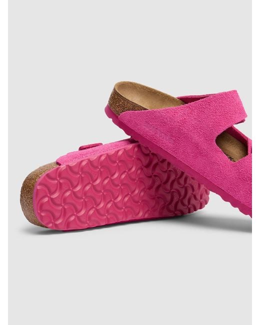 Sandales en daim arizona Birkenstock en coloris Pink