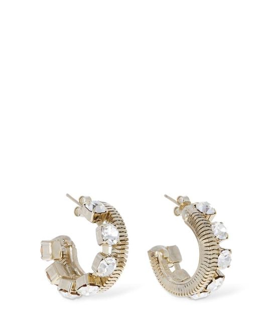 Rosantica Metallic Circe Crystal Hoop Earrings