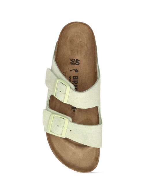 Birkenstock White Arizona Suede Sandals