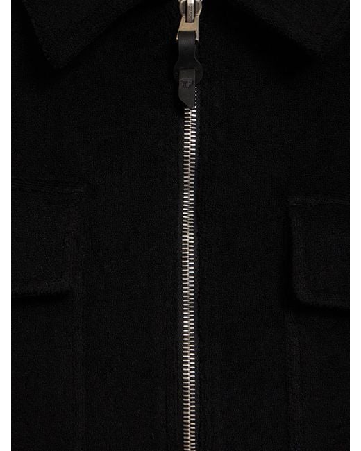 Giacca in cotone con zip di Tom Ford in Black da Uomo