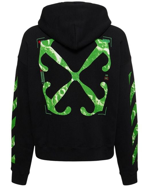 Off white black store and green hoodie