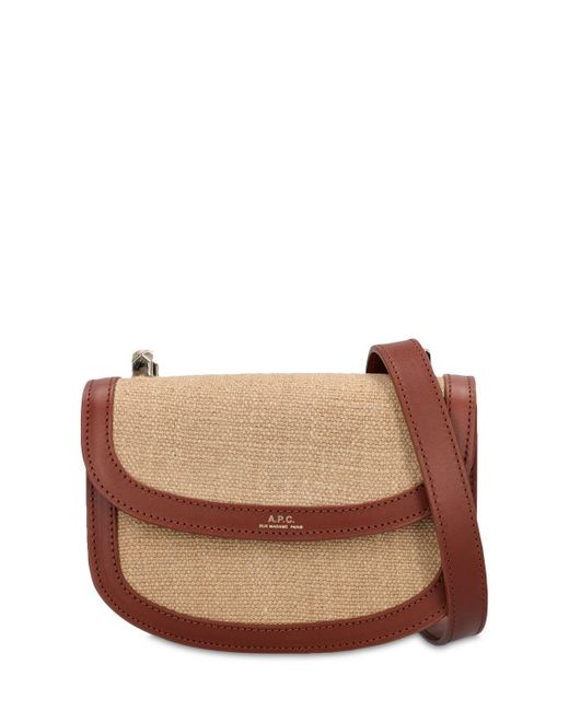 A.P.C. Mini Genève Jute & Leather Bag in Brown | Lyst UK