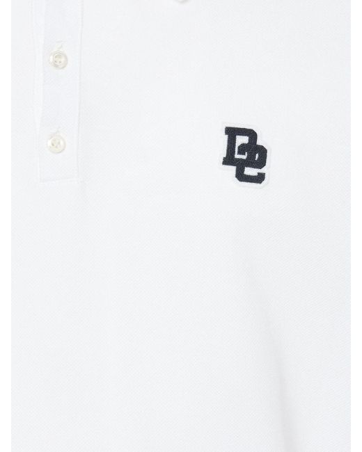 メンズ DSquared² Tennis Fit D2 コットンポロシャツ White