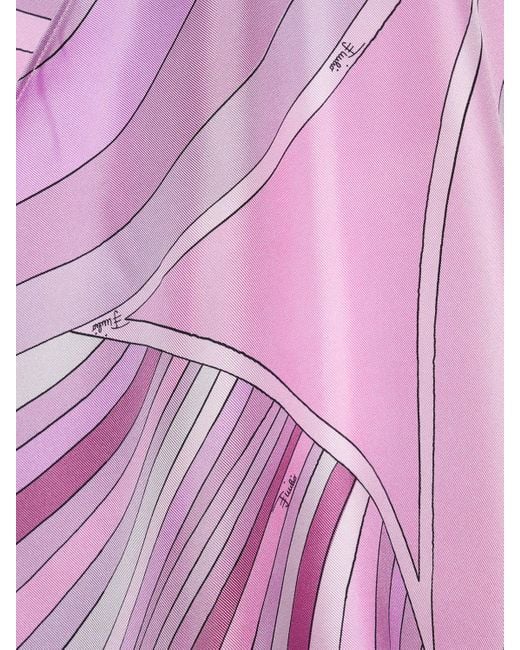Emilio Pucci Pink Printed Silk Front Wrap Mini Skirt