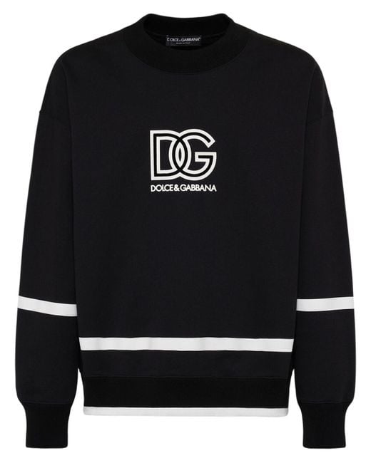 Sweat-shirt en jersey de coton à col rond Dolce & Gabbana pour homme en coloris Black