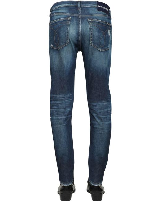 Calvin Klein Ckj 058 Slim Taper Cotton Denim Jeans in Dark Blue (Blue) for Men - Lyst