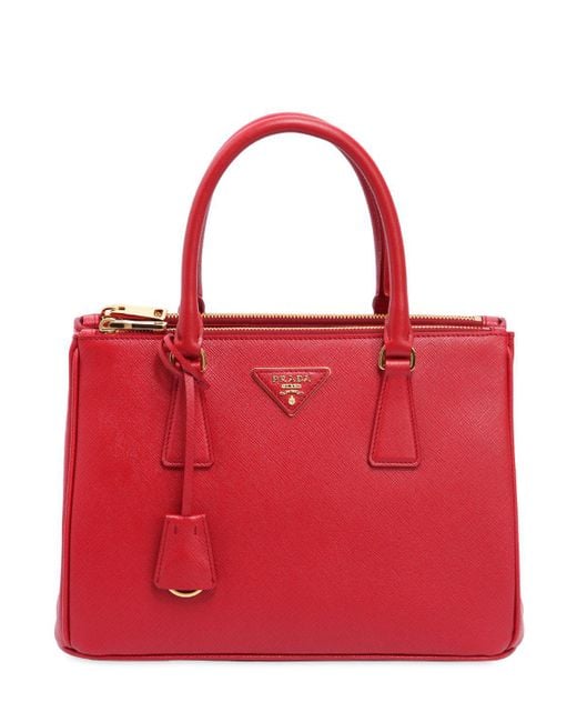 Lyst - Prada Medium Galleria Saffiano Leather Bag in Red