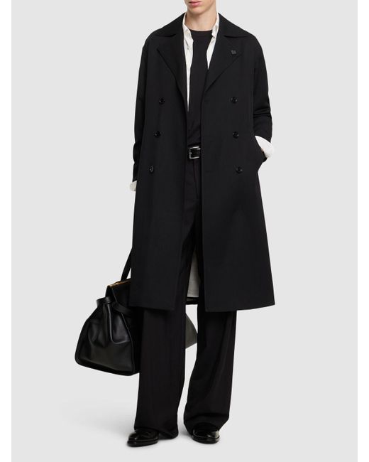 メンズ Lardini ウールトレンチコート Black