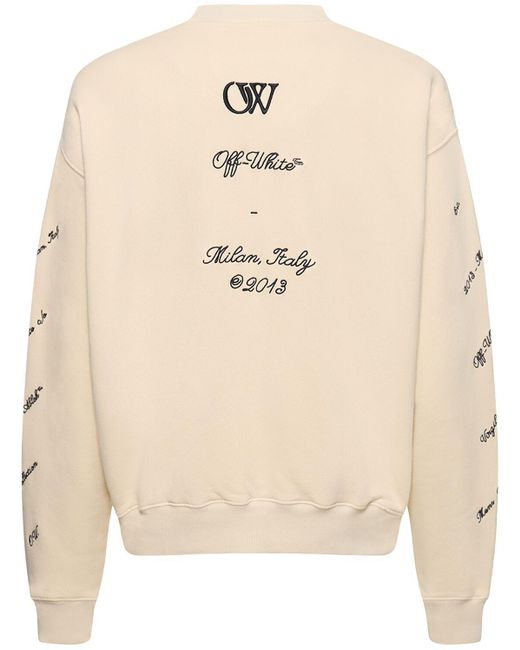 Off-White c/o Virgil Abloh Natural 23 Skate Logo Cotton Sweatshirt for men