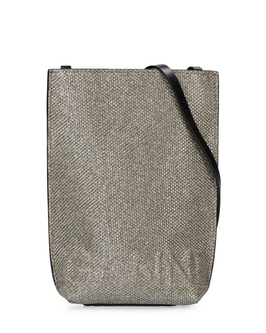 Ganni Small Banner Glittered Crossbody Bag in Grey Lyst UK
