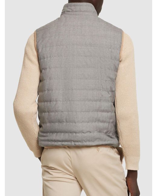 Chaleco de plumas de lana Brunello Cucinelli de hombre de color Gray